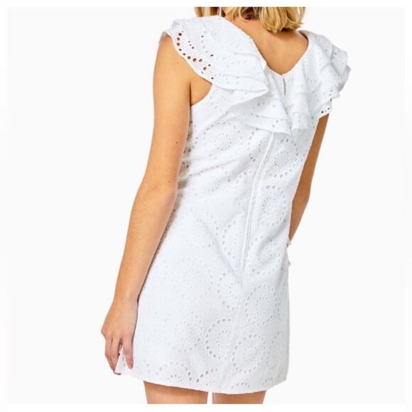 Lilly Pulitzer White Eyelet Ruffle Mini Dress - Picture 2 of 10